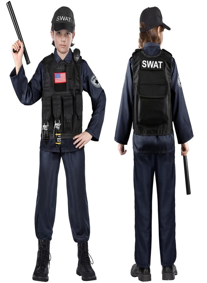 Luucio SWAT Police Officer Costume for Kids, Police Costume for kids, with SWAT Costume, SWAT Vest, Halloween Costume for Boys, Role Play Kit for Boys Girls - Image 5